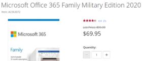 Microsoft 365 Family Military Appreciation Edition.